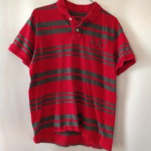 Aeropostale - Red / Gray Striped Polo